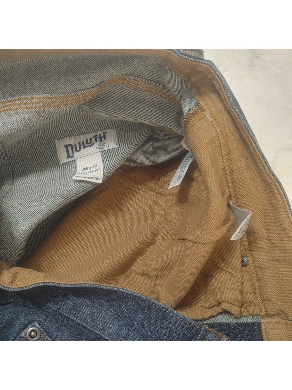 NWT Duluth Trading Men's DuluthFlex Ballroom Relaxed Jeans in Dark Blue 35x30 - Picture 7 of 16